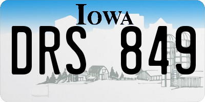IA license plate DRS849
