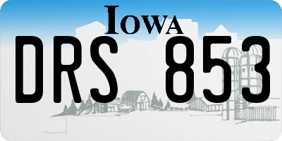 IA license plate DRS853