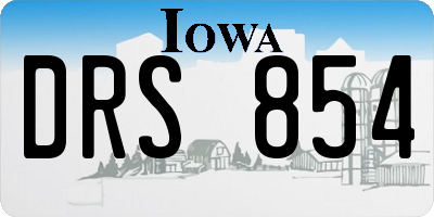 IA license plate DRS854