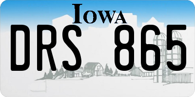 IA license plate DRS865