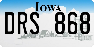 IA license plate DRS868