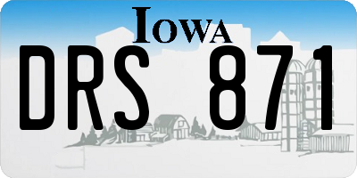 IA license plate DRS871