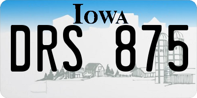 IA license plate DRS875
