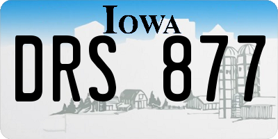 IA license plate DRS877