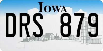IA license plate DRS879