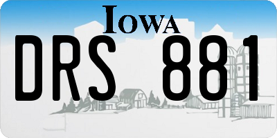 IA license plate DRS881