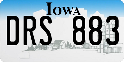 IA license plate DRS883