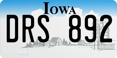 IA license plate DRS892