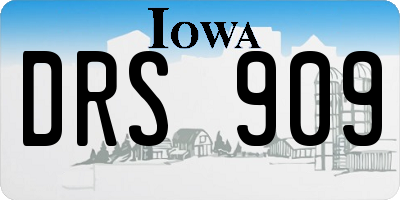IA license plate DRS909