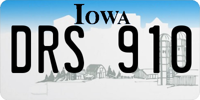 IA license plate DRS910