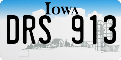 IA license plate DRS913