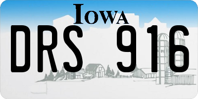 IA license plate DRS916