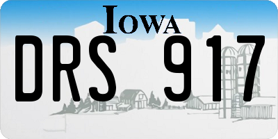 IA license plate DRS917