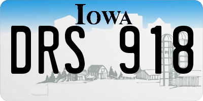 IA license plate DRS918