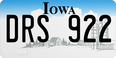 IA license plate DRS922