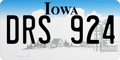 IA license plate DRS924