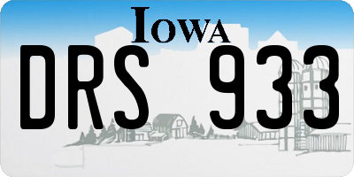 IA license plate DRS933