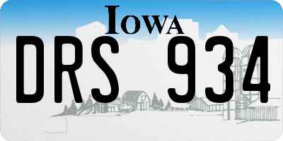 IA license plate DRS934