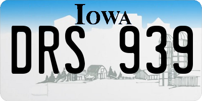 IA license plate DRS939