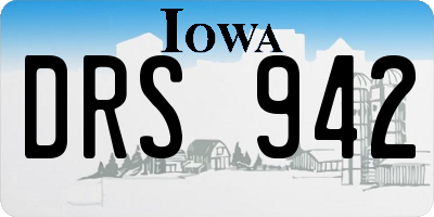 IA license plate DRS942