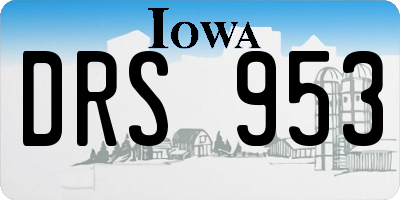 IA license plate DRS953
