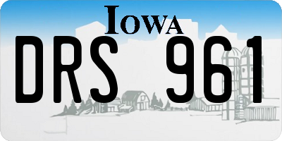 IA license plate DRS961