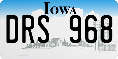 IA license plate DRS968