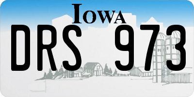 IA license plate DRS973