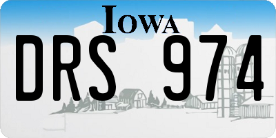 IA license plate DRS974
