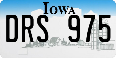 IA license plate DRS975