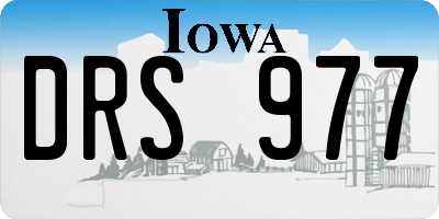 IA license plate DRS977