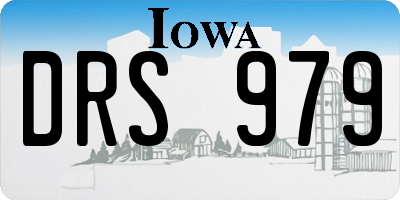 IA license plate DRS979