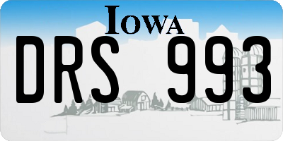 IA license plate DRS993