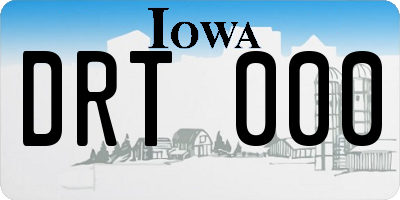IA license plate DRT000