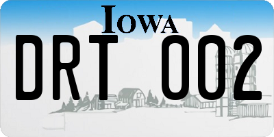 IA license plate DRT002