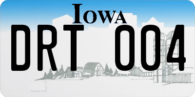 IA license plate DRT004