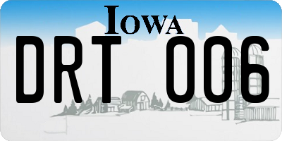 IA license plate DRT006