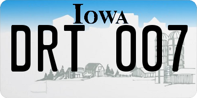 IA license plate DRT007