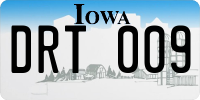 IA license plate DRT009
