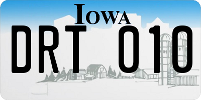 IA license plate DRT010