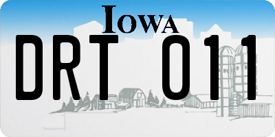 IA license plate DRT011
