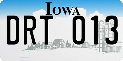 IA license plate DRT013