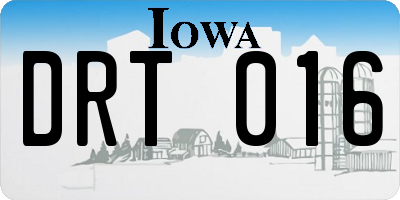 IA license plate DRT016