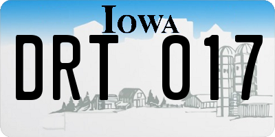 IA license plate DRT017
