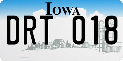 IA license plate DRT018