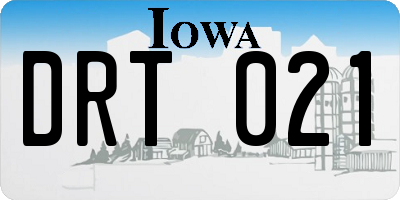 IA license plate DRT021
