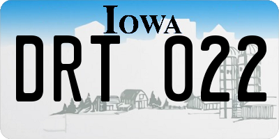 IA license plate DRT022