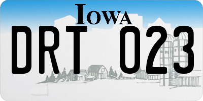 IA license plate DRT023