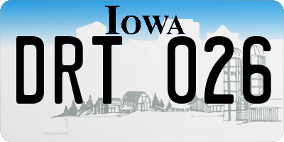 IA license plate DRT026