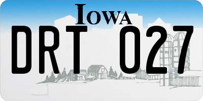 IA license plate DRT027